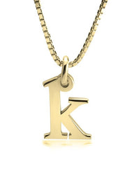 Small Initial Necklace - 14k Gold and White Gold
