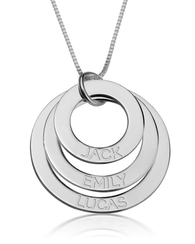 Engraved Mother Necklace - 14k White Gold