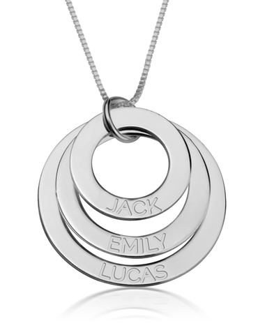 Engraved Mother Necklace - 14k White Gold