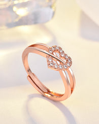18k Gold Plated Heart Shaped Ring
