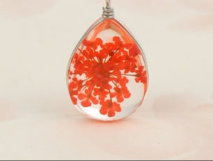 Dried Flower Glass Bubble Drop Charms