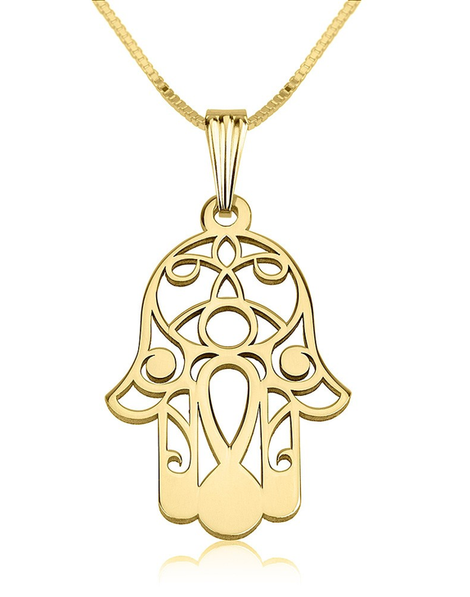 Hamsa Necklace - 24k Gold Plated