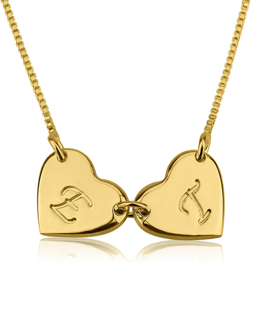 Linked Heart Necklace - 24k Gold Plated