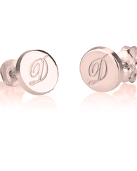 Initial Studs Rose Gold Plated