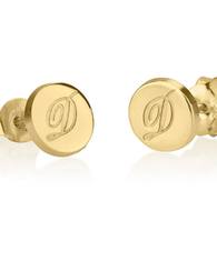 Initial Studs 24k Gold Plated