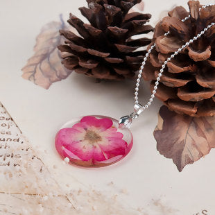 Dried Flower Pendant - Sterling Silver Chain