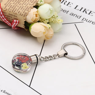 Dried Flower Keychain with LED Light