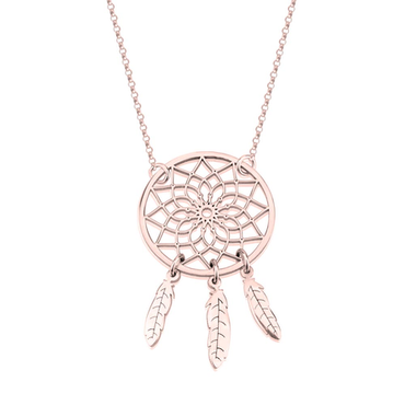 Dreamcatcher Necklace Rose Gold Plated