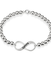 Infinity Bead Bracelet Sterling Silver