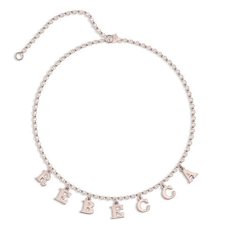 Choker Name Necklace Rose Gold Plated