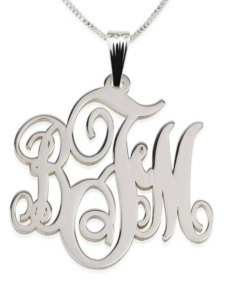 Classic Monogram Necklace Sterling Silver