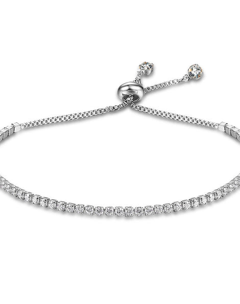 Cubic Zirconia Tennis Bracelet - Sterling Silver