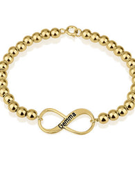 Infinity Bead Bracelet 24k Gold Plated