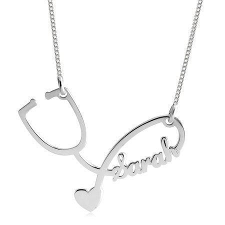 Stethoscope Necklace Sterling Silver