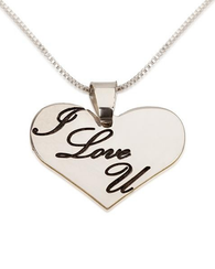 I Love You Heart Necklace - Sterling Silver
