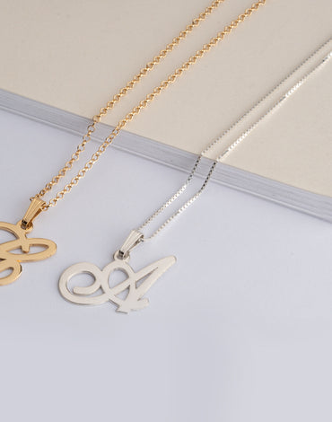 Initial Pendant Necklace 14k Gold