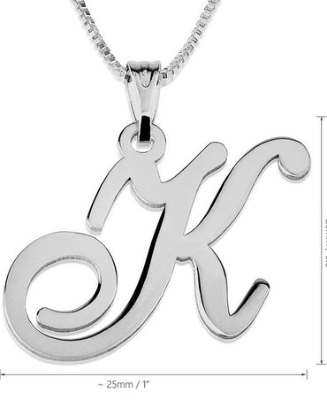 Initial Pendant Necklace 14k White Gold