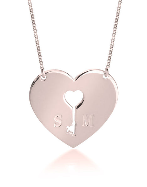 Key To My Heart Necklace - Rose Gold Plating