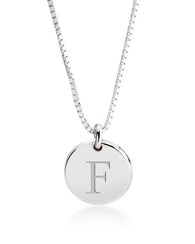 Letter Pendant Necklace Sterling Silver