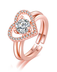 Love Open and Two in One Ring Rose Gold