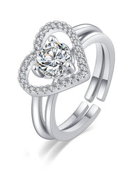 Love Open and Two in One Ring Silver
