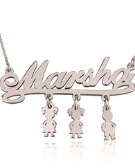 Mother Necklace with Kids Rose gold Plated