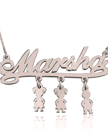 Mother Necklace with Kids Rose gold Plated