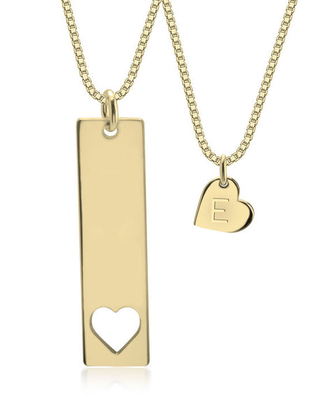 Mother and Daughter Necklace 24 k Gold Plated