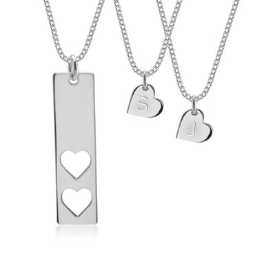 Mother and Daughter Necklace Sterling Silver