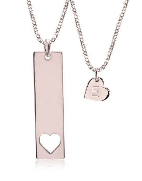 Mother and Daughter Necklace Rose Gold Plated