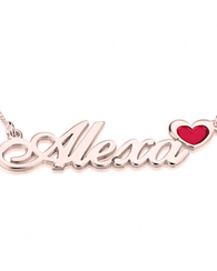 Name Necklace with Coloured Symbols Rose Gold Plated