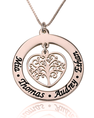 Personalised Family Tree Necklace Rose Gold