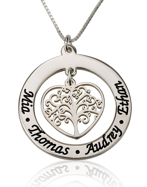 Personalised Family Tree Necklace - Sterling Silver