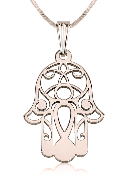 Hamsa Necklace Rose Gold Plated Fashion Jewellery
