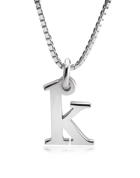Small Initial Necklace - Sterling Silver