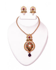 Traditional Pendant Set - RE115 - Indian Fashion Jewellery Online