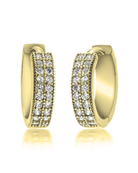 Zirconia Hoop Earrings - 24k Gold Plated