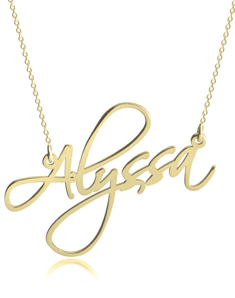 Script Name Necklace - 24K Gold Plated