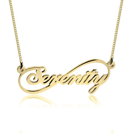 Personalised Infinity Name Necklace - 24k Gold Plated