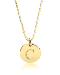 Letter Pendant Necklace 24k Gold Plated