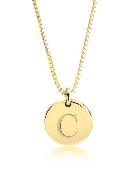 Letter Pendant Necklace 24k Gold Plated