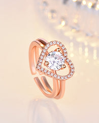 Love Open and Two in One Ring Rose Gold