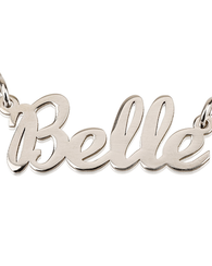 Cursive Name Necklace 14k Gold and White Gold