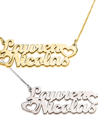 Two Name Necklace Sterling Silver