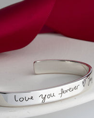 Customised Hand Written Message Bracelet Silver