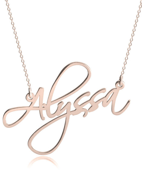 Script Name Necklace - Rose Gold Plated